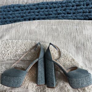 Jessica Simpson Denim Blue Platform Heels